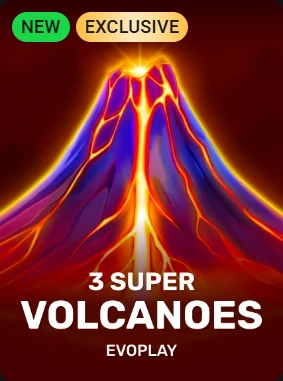 3 Super Volcanoes pokie by Evoplay in the Rollero lobby